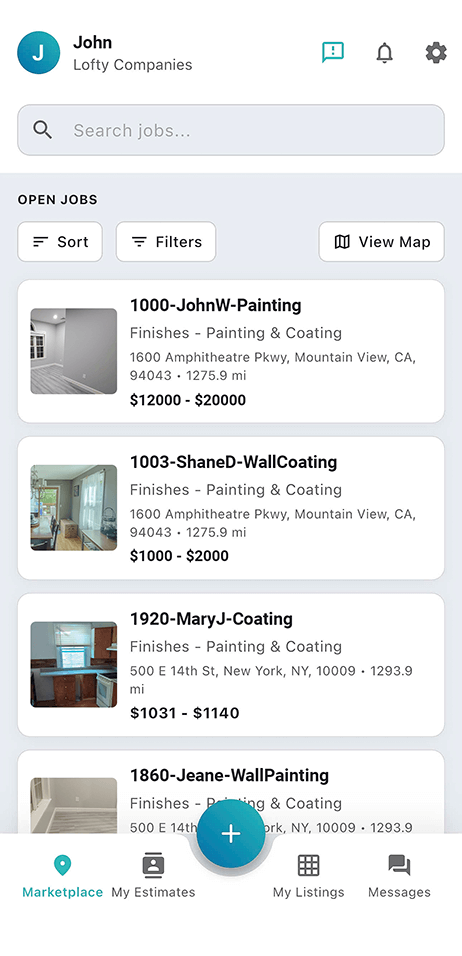 List View finding jobs