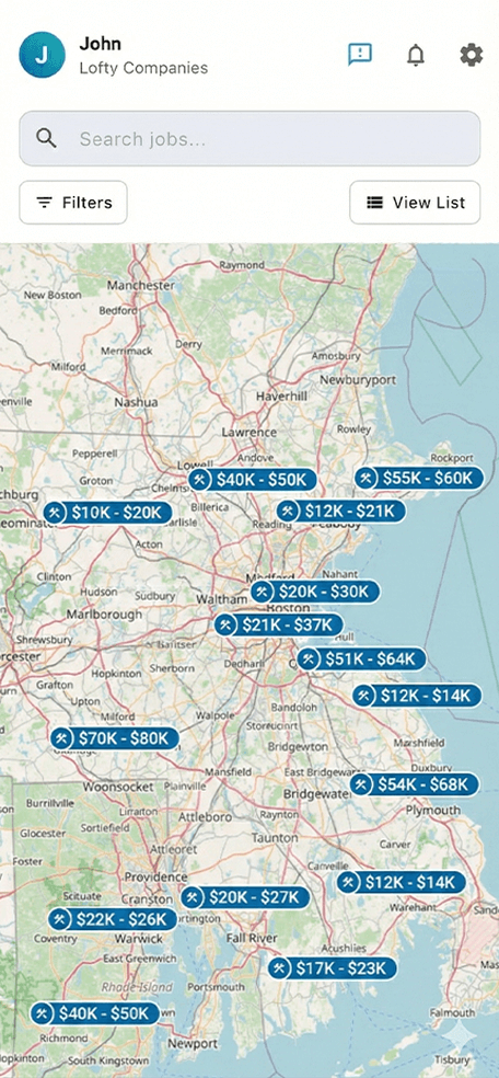 Map View finding jobs